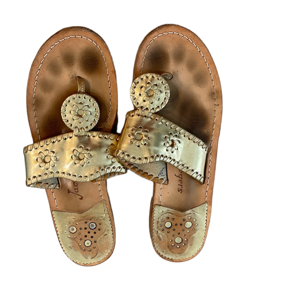 Jack Rogers gold original flat sandal size 7